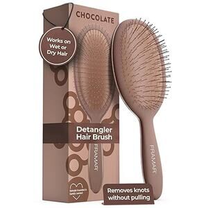 FRAMAR Chocolate Hair Brush Detangler – Wet Hair Brushes For Women